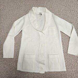 VTG Sears Cardigan Sweater Cream Grandpa‎ Style Size M
